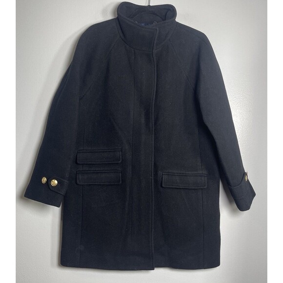 J.CREW Toscana Coat Italian Stadium Cloth Wool Blend 6 Black NEW Jacket CE180 - Picture 4 of 14